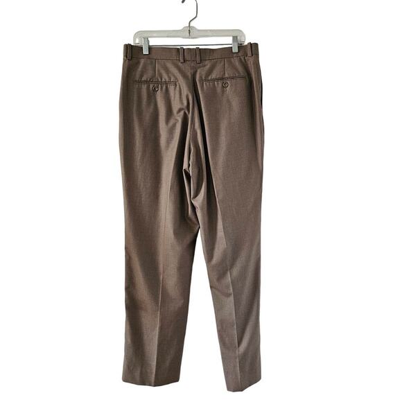 Men's Caravelli Pants Dress Slacks 99579 36L Brown Tan Flat Front Office Formal - Picture 2 of 8